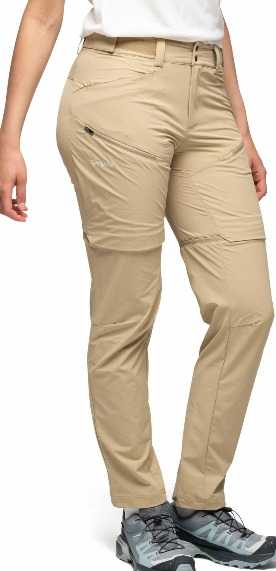 Bergans Women's Convertible Zip-Off Softshell Pants Warm Sand