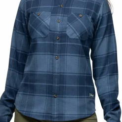 Bergans Women's Nordmarka Flannel Shirt Granite Blue/navy Blue Check