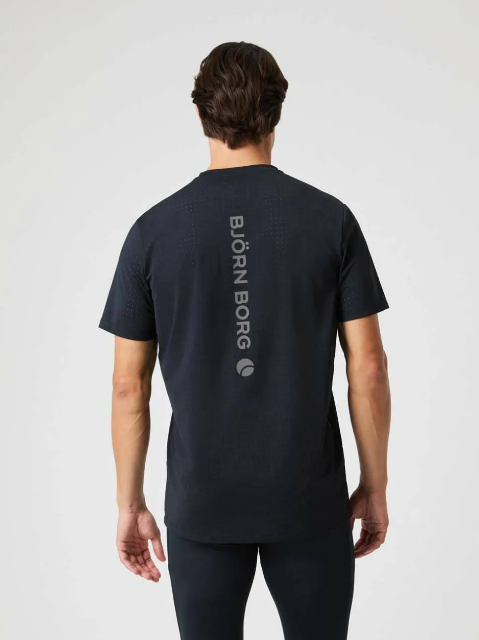 Björn Borg Men's Borg Running Perforated T-Shirt Black Beauty
