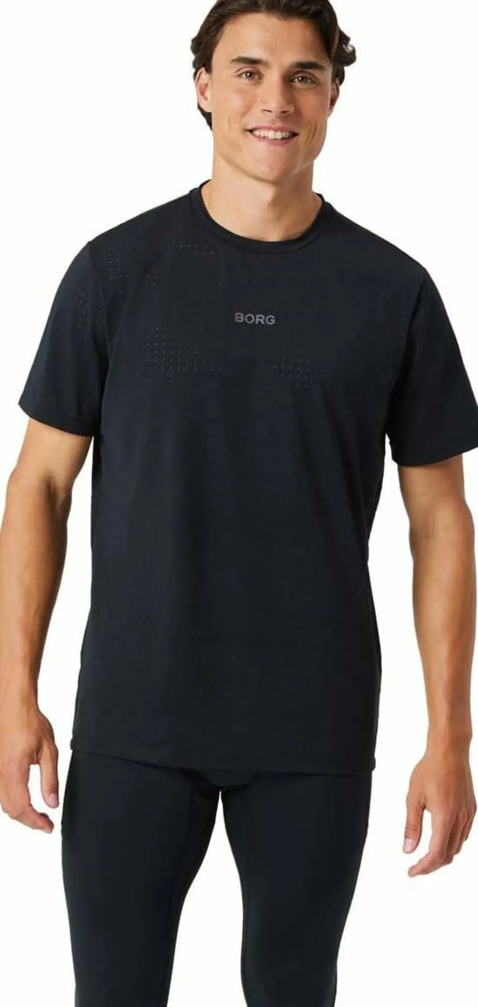 Björn Borg Men's Borg Running Perforated T-Shirt Black Beauty