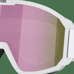 Bliz Kids' Rave Jr Matt White W Black Logo/Brown W Pink Multi