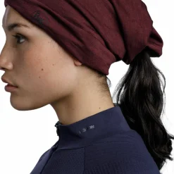 Buff Merino Lightweight Neckwear Solid Garnet