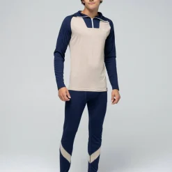 Bula Men's Retro Merino Wool Halfzip Sweater Navy