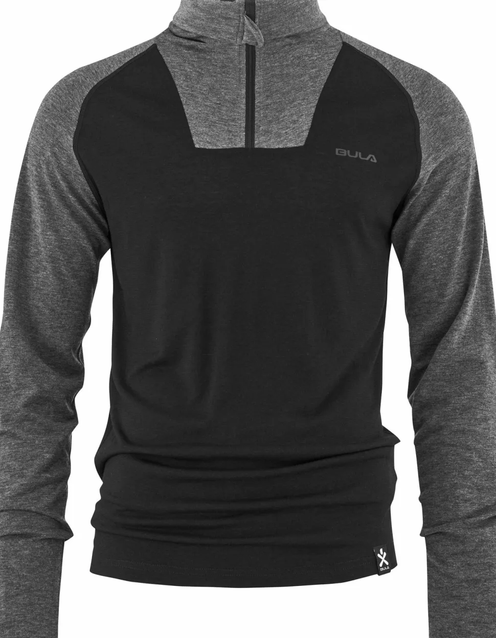 Bula Men's Retro Merino Wool Halfzip Sweater Black