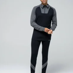 Bula Men's Retro Merino Wool Halfzip Sweater Black