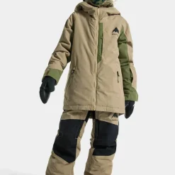 Burton Kids' Hillslope Jacket Summit Taupe/forest Moss