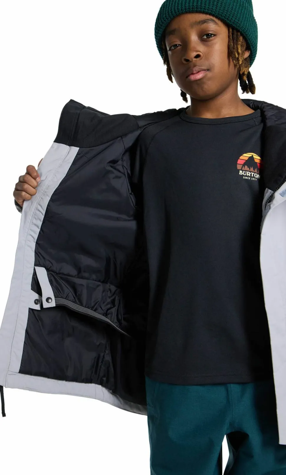 Burton Kids Skimmer Jacket Silver Sconce/true Black