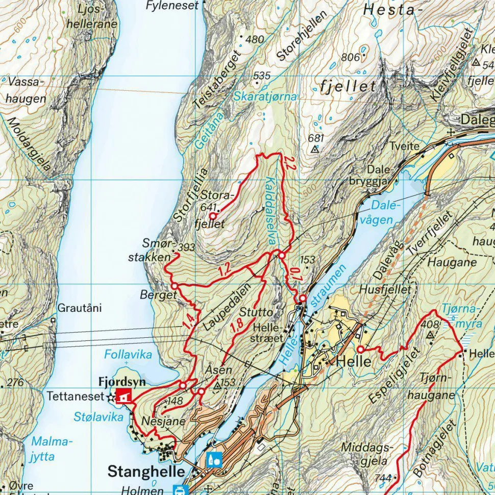 Calazo förlag Bergsdalen & Voss 1:50 000 Hiking map