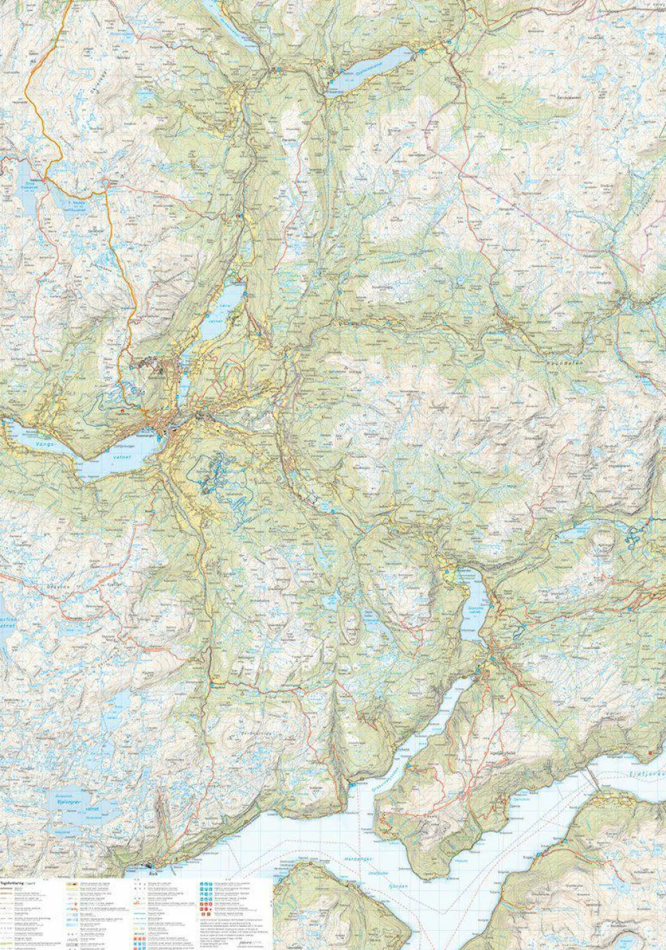 Calazo förlag Bergsdalen & Voss 1:50 000 Hiking map
