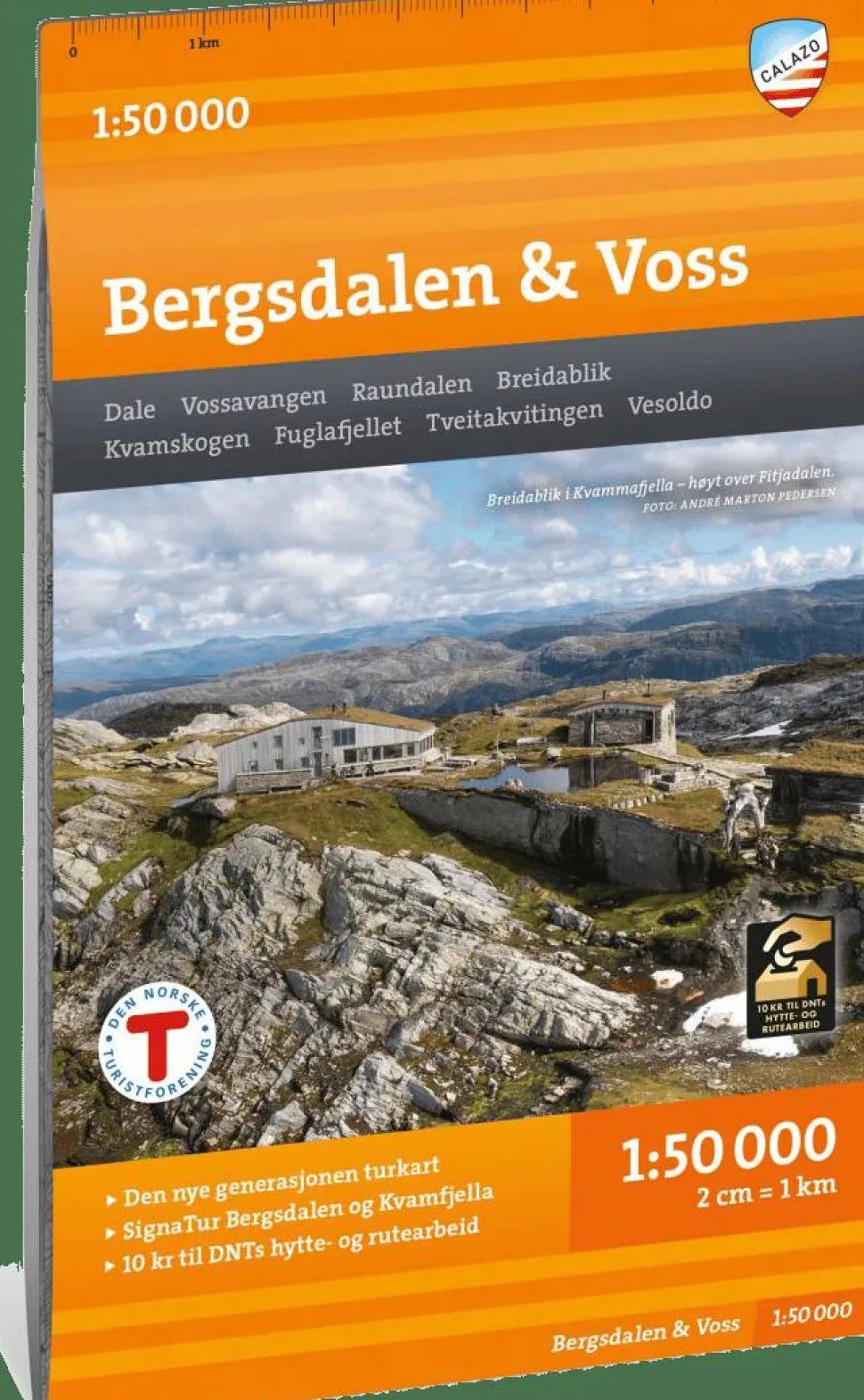 Calazo förlag Bergsdalen & Voss 1:50 000 Hiking map
