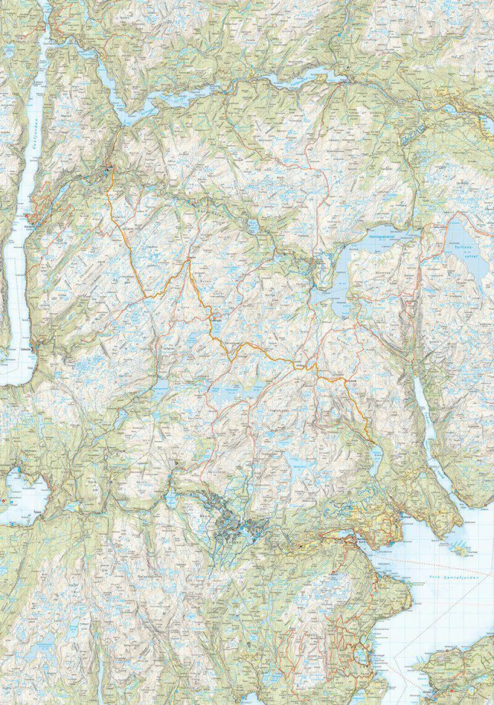 Calazo förlag Bergsdalen & Voss 1:50 000 Hiking map