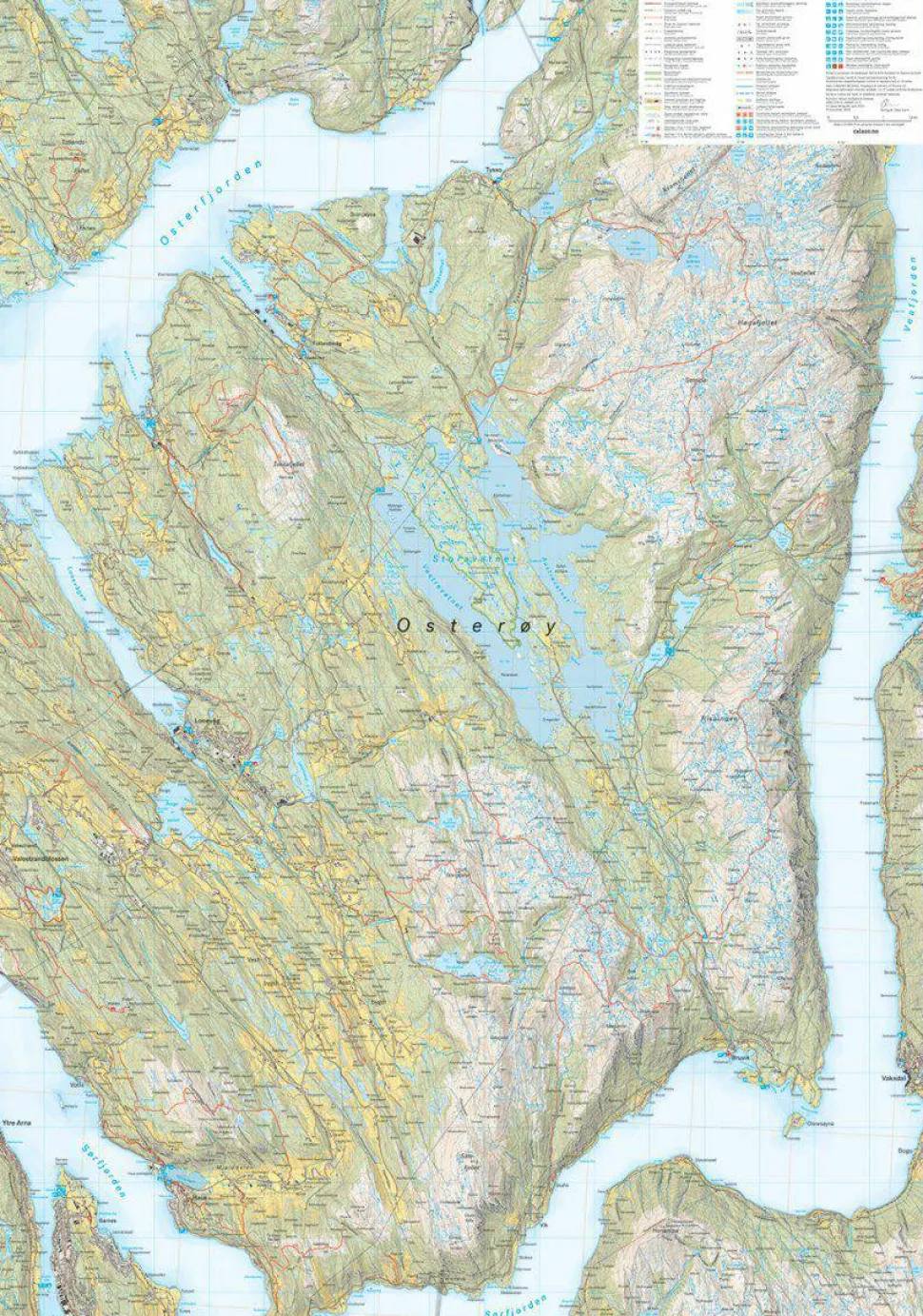 Calazo förlag Gullfjellet & Osterøy 1:25 000 Trail map