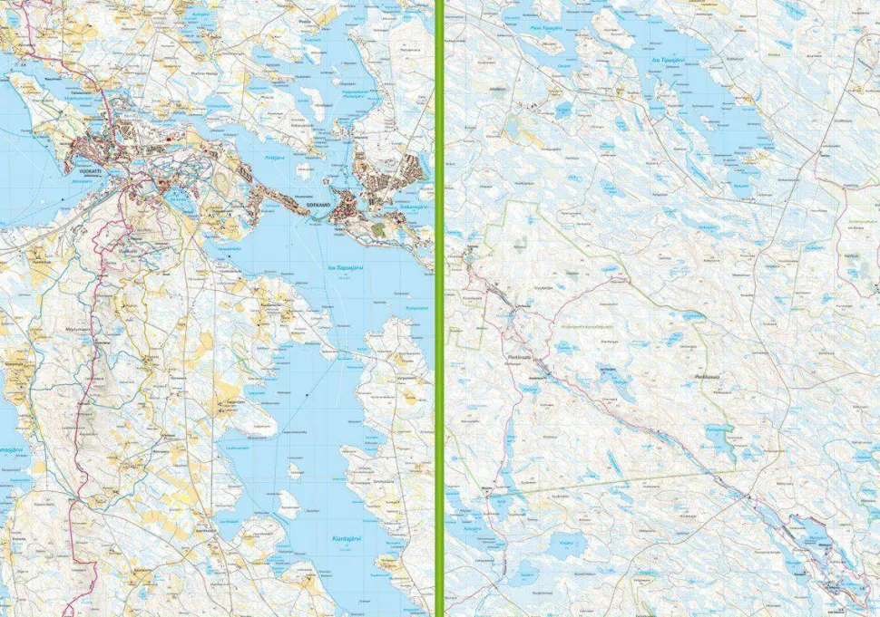 Calazo förlag Kainuu: Vuokatti, Hiidenportti & Tiilikkajärvi 1:25 000 Topographic map