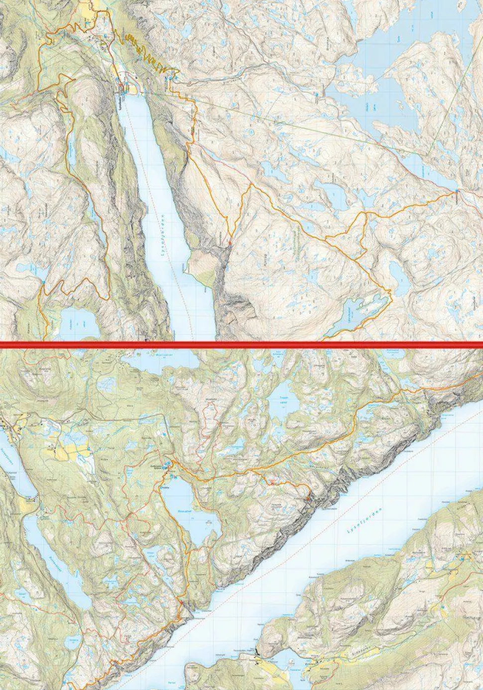 Calazo förlag Lysefjorden, Preikestolen & Kjerag 1:50 000 Hiking map