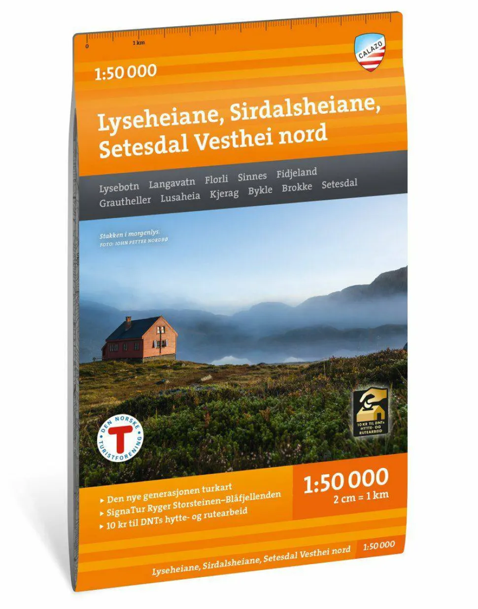 Calazo förlag Lyseheiane, Sirdalsheiane & Setesdal Vesthei Nord 1:50 000 Hiking map