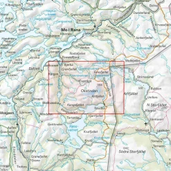 Calazo förlag Okstindan 1:25 000 Alpine map