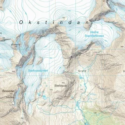 Calazo förlag Okstindan 1:25 000 Alpine map