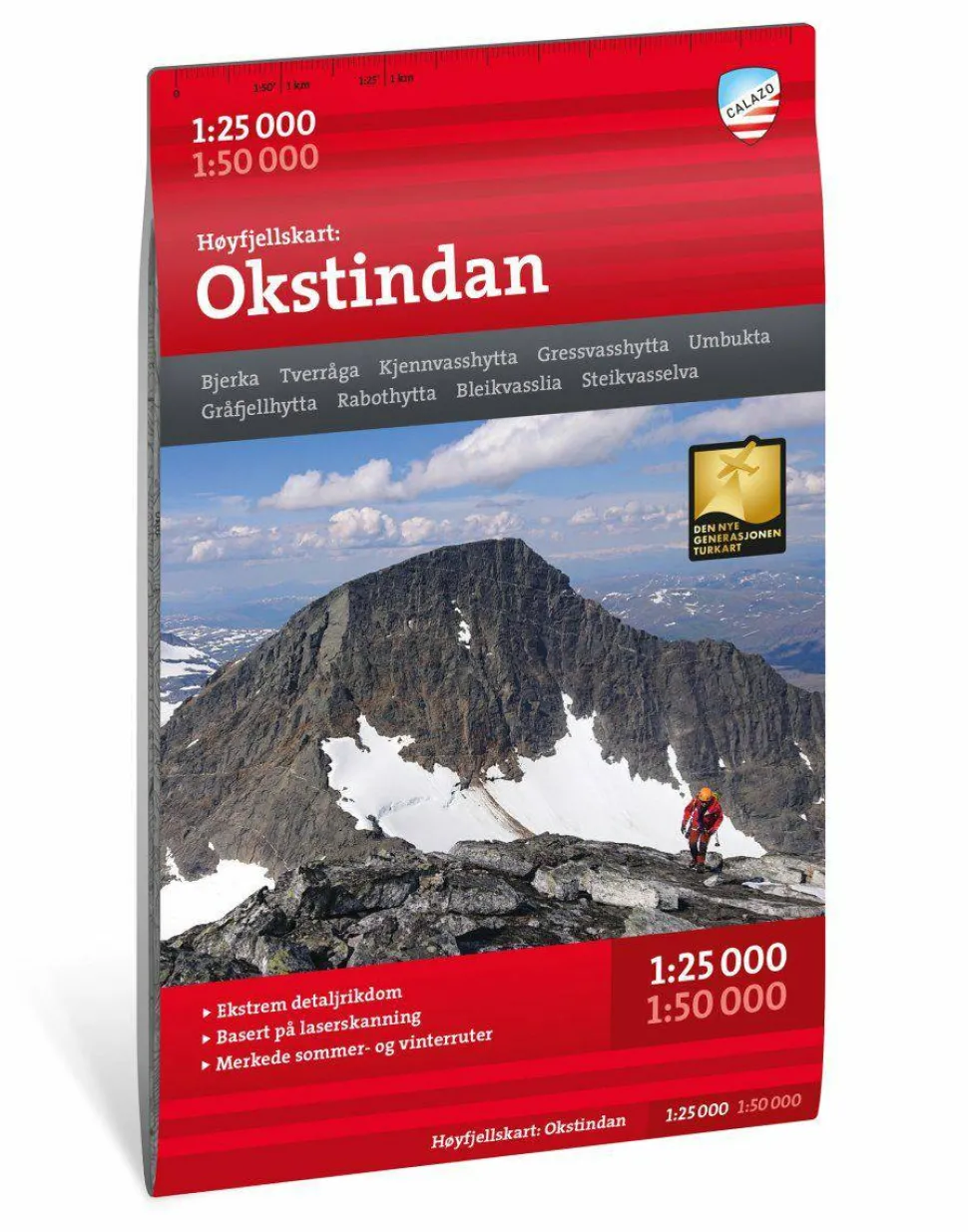Calazo förlag Okstindan 1:25 000 Alpine map