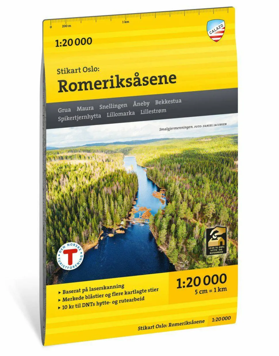 Calazo förlag Oslo: Romeriksåsene 1:20 000 Trail map