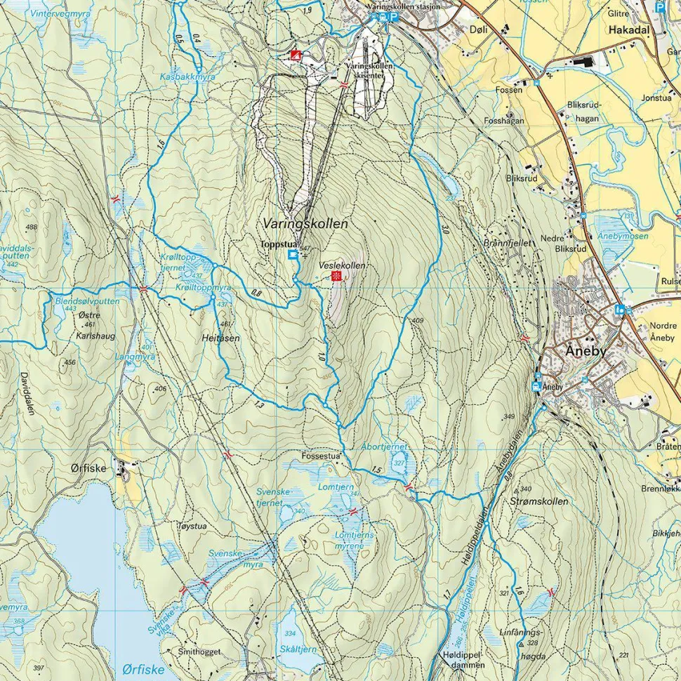 Calazo förlag Oslo: Romeriksåsene 1:20 000 Trail map