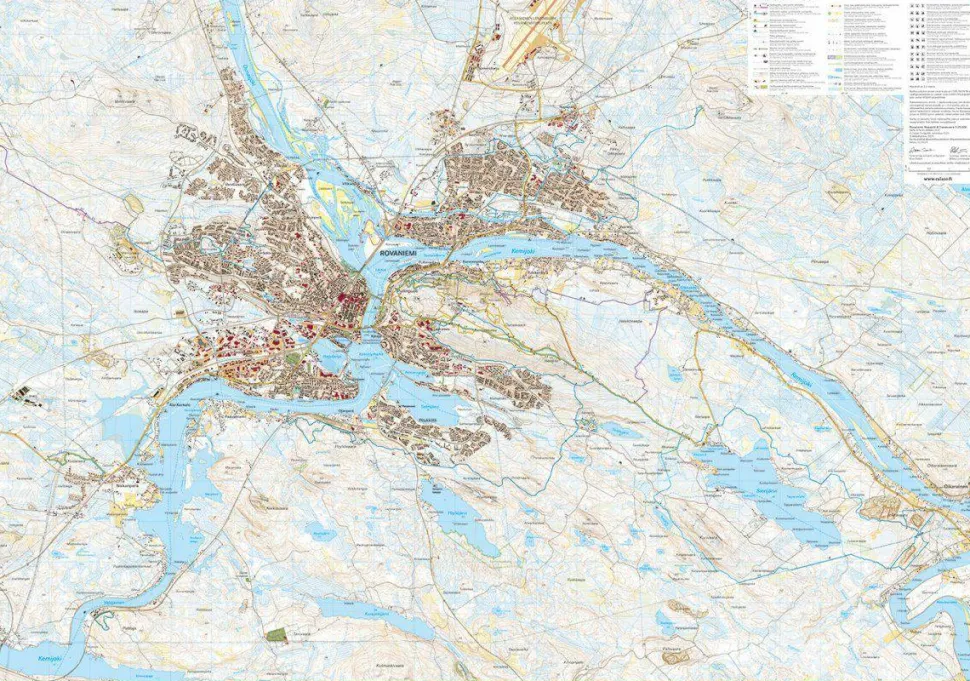 Calazo förlag Rovaniemi: Napapiiri & Ounasvaara 1:25 000 Topographic map