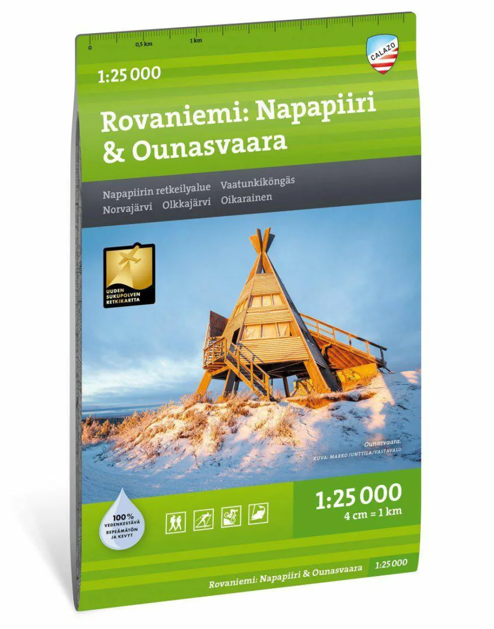 Calazo förlag Rovaniemi: Napapiiri & Ounasvaara 1:25 000 Topographic map
