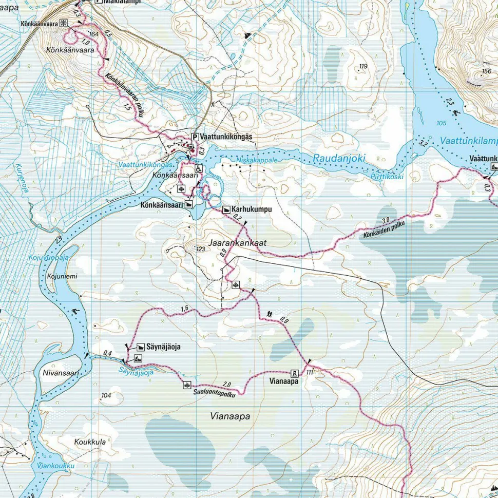 Calazo förlag Rovaniemi: Napapiiri & Ounasvaara 1:25 000 Topographic map