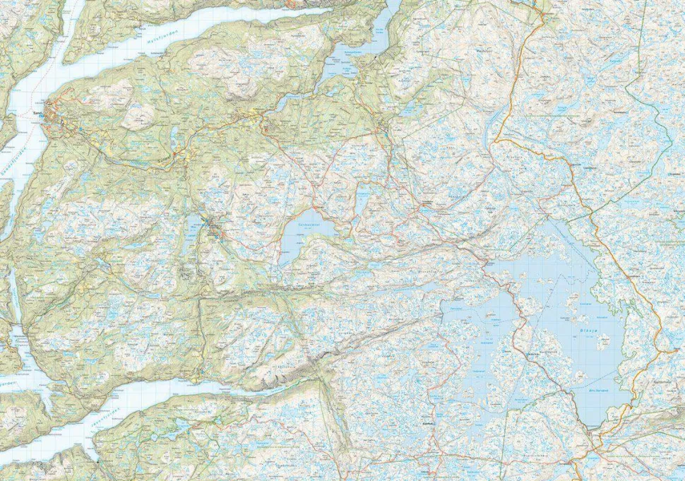 Calazo förlag Suldalsheiane Bykleheiane & Hovden 1:50 000 Hiking map