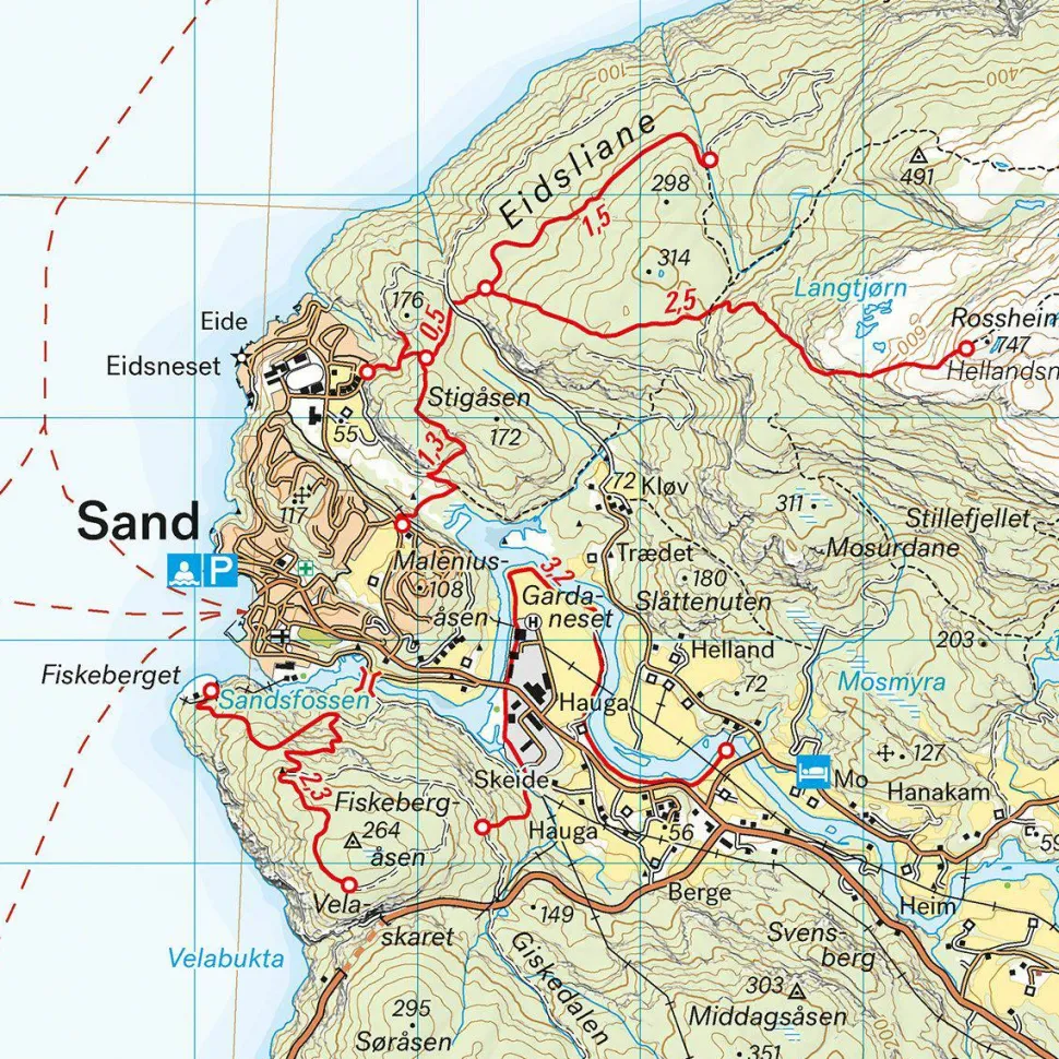 Calazo förlag Suldalsheiane Bykleheiane & Hovden 1:50 000 Hiking map