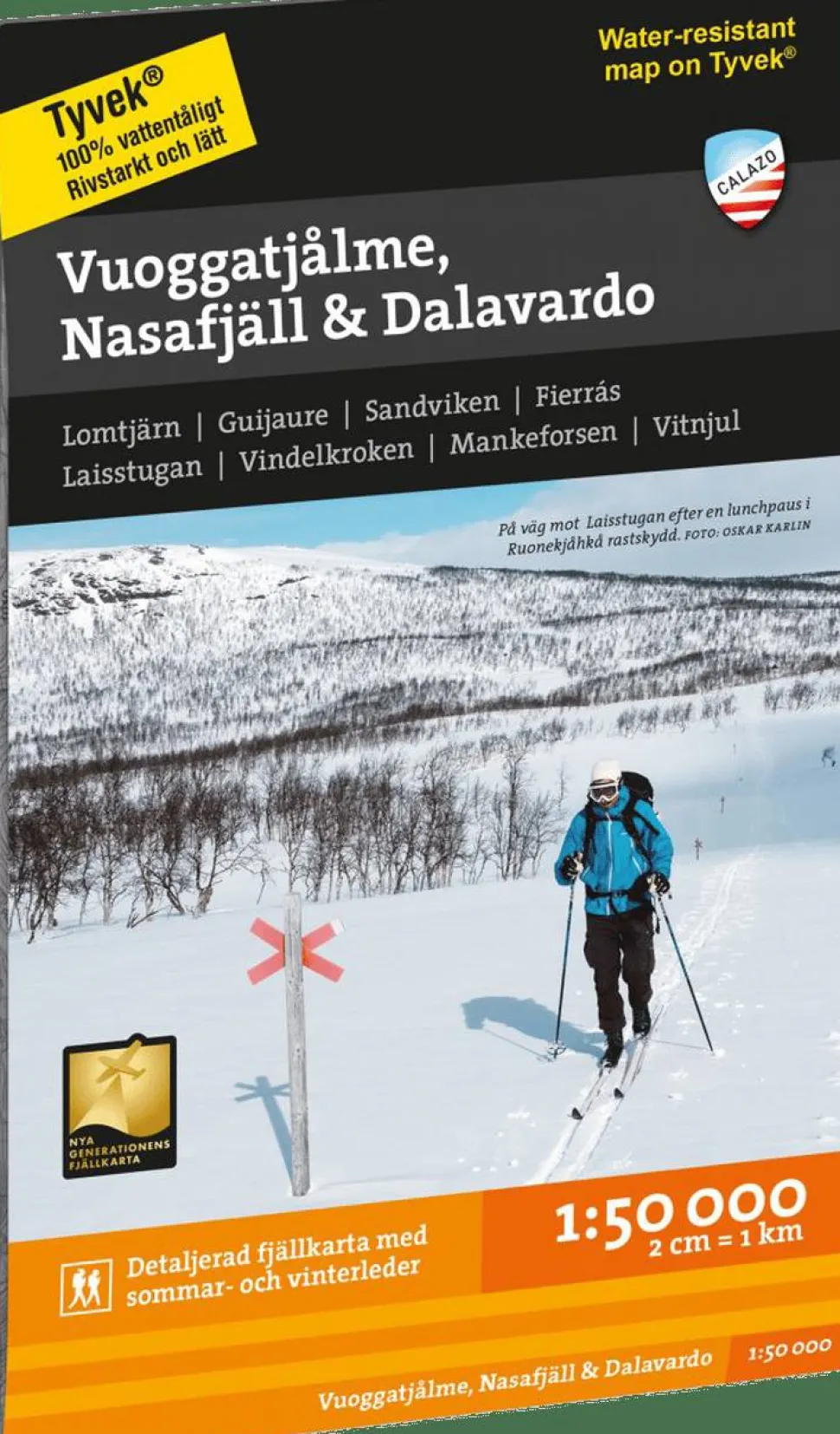 Calazo förlag Vuoggatjålme - Nasafjäll - Dalavardo 1:50 000 NoColour