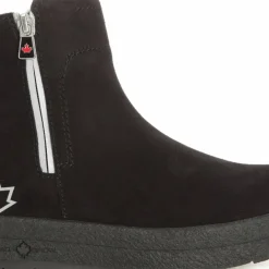 Canada Snow Women's Mount Baker Suede Boots Reflective Zip Black