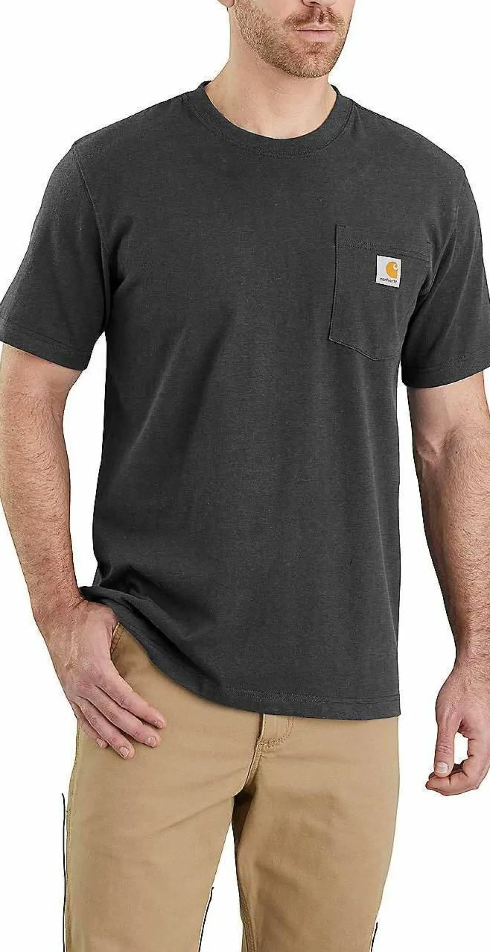 Carhartt Men's K87 Pocket Short Sleeve T-Shirt Carbon Heather