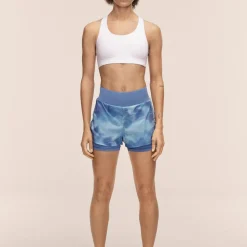 Casall Women's Breeze Printed Running Shorts Breeze Blue Shadow