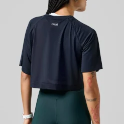 Casall Women's Laser Mesh Crop Tee Black