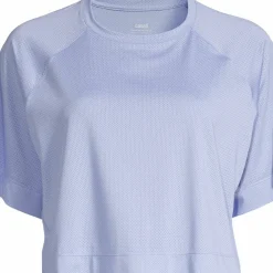 Casall Women's Laser Mesh Crop Tee Blueberry Mist