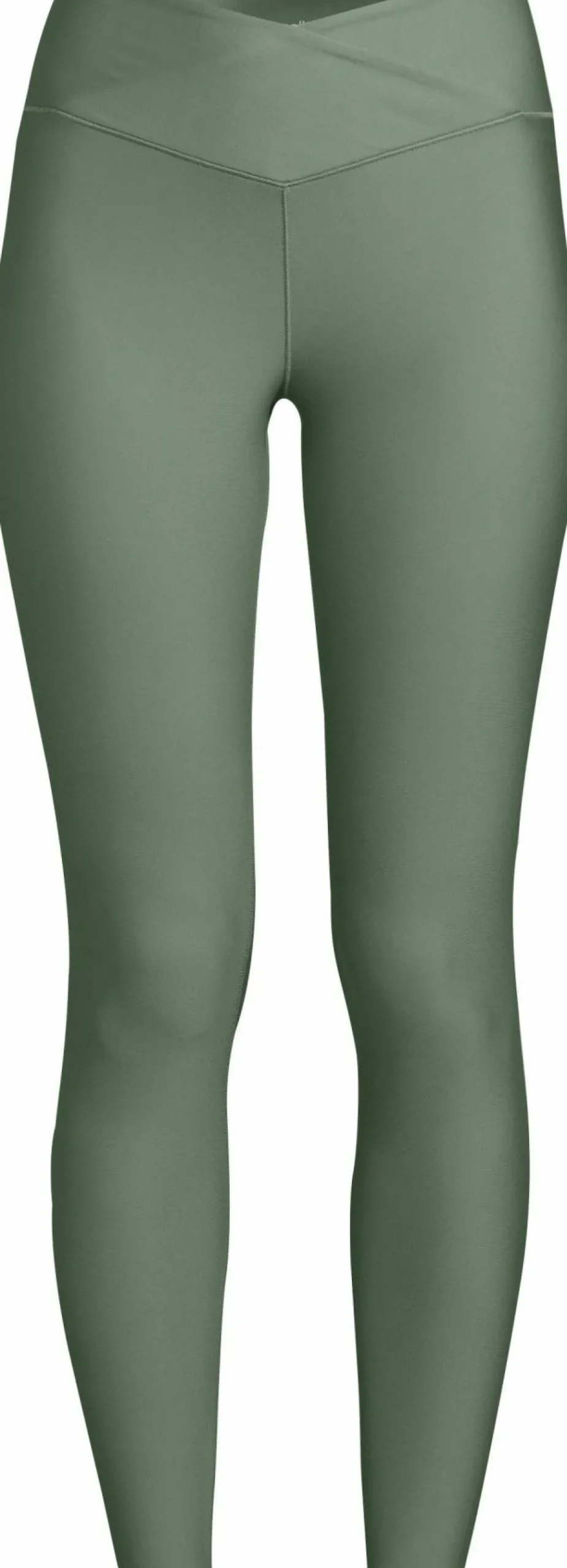 Casall Women's Overlap High Waist Tights Dusty Green