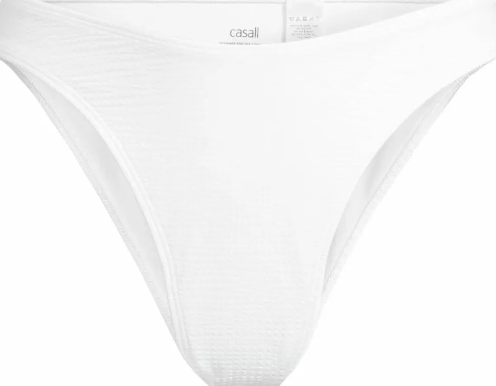 Casall Women's Waffle High Leg Bikini Bottom White