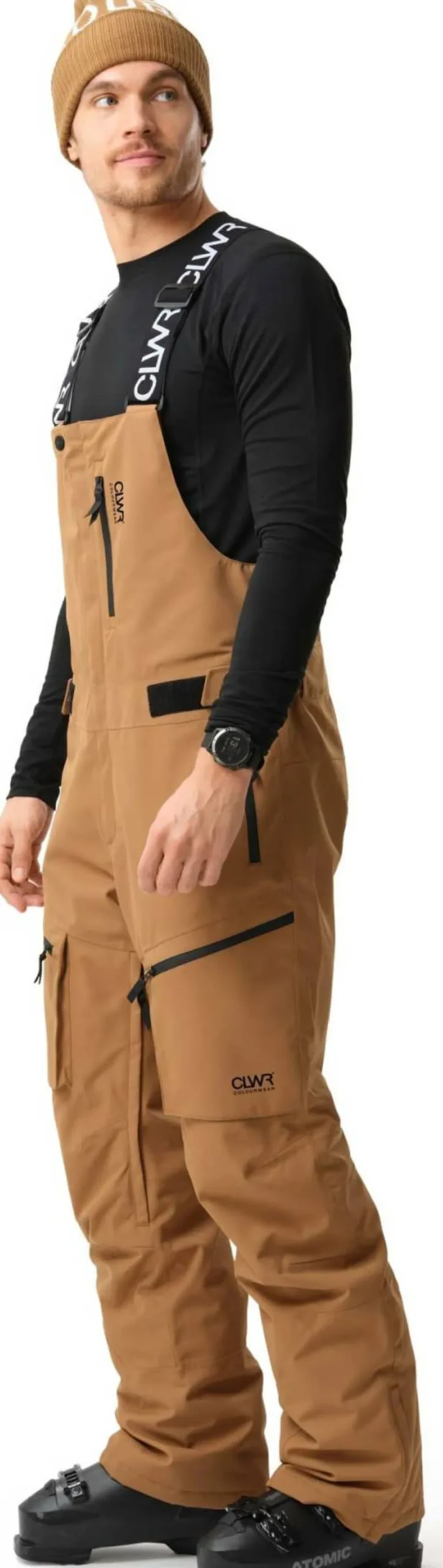 ColourWear Men's Slash Bib Pants Workwear Brown