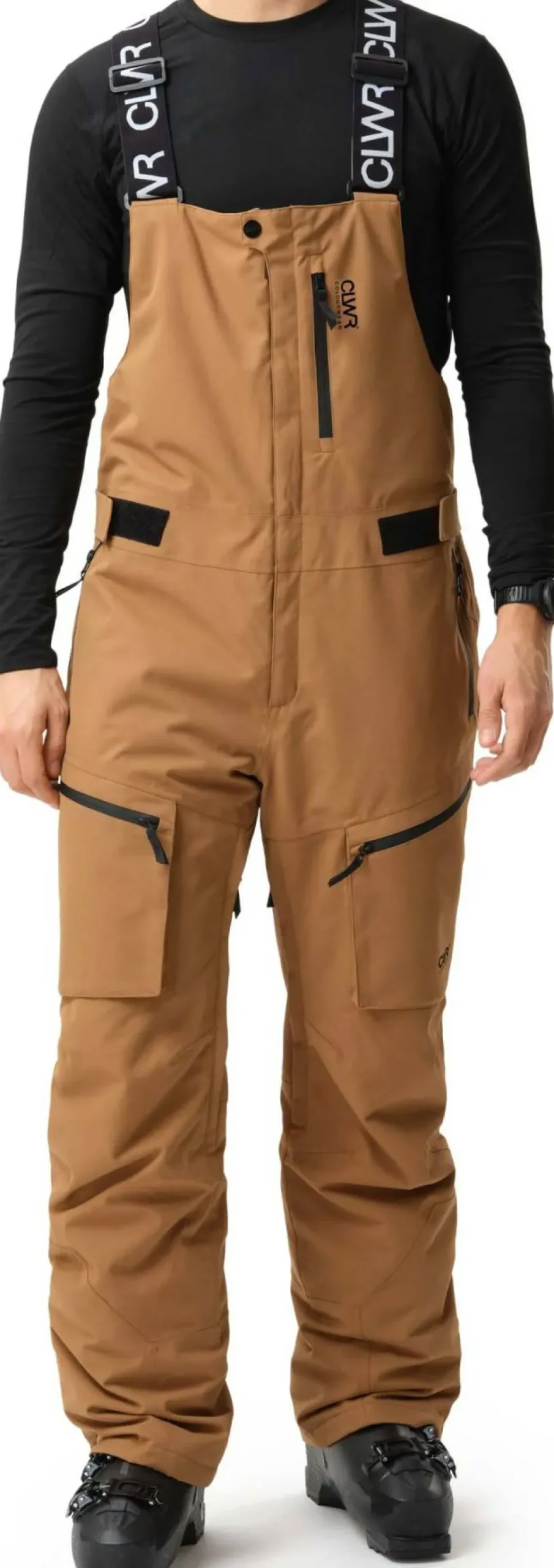 ColourWear Men's Slash Bib Pants Workwear Brown