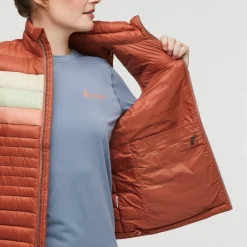 Cotopaxi Women's Fuego Down Vest Faded Brick Stripes