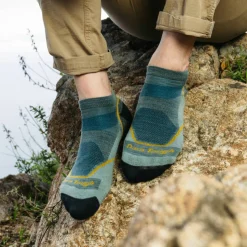 Darn Tough Men's Light Hiker No Show Lightweight with Cushion Seafoam