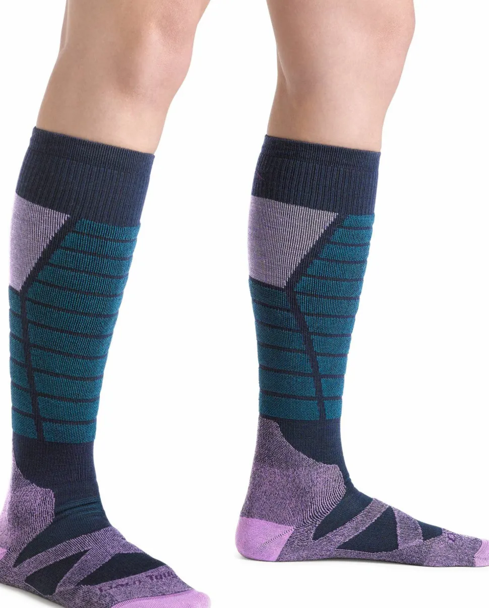 Darn Tough Women's Function X Over-the-Calf Midweight Ski & Snowboard Sock Eclipse