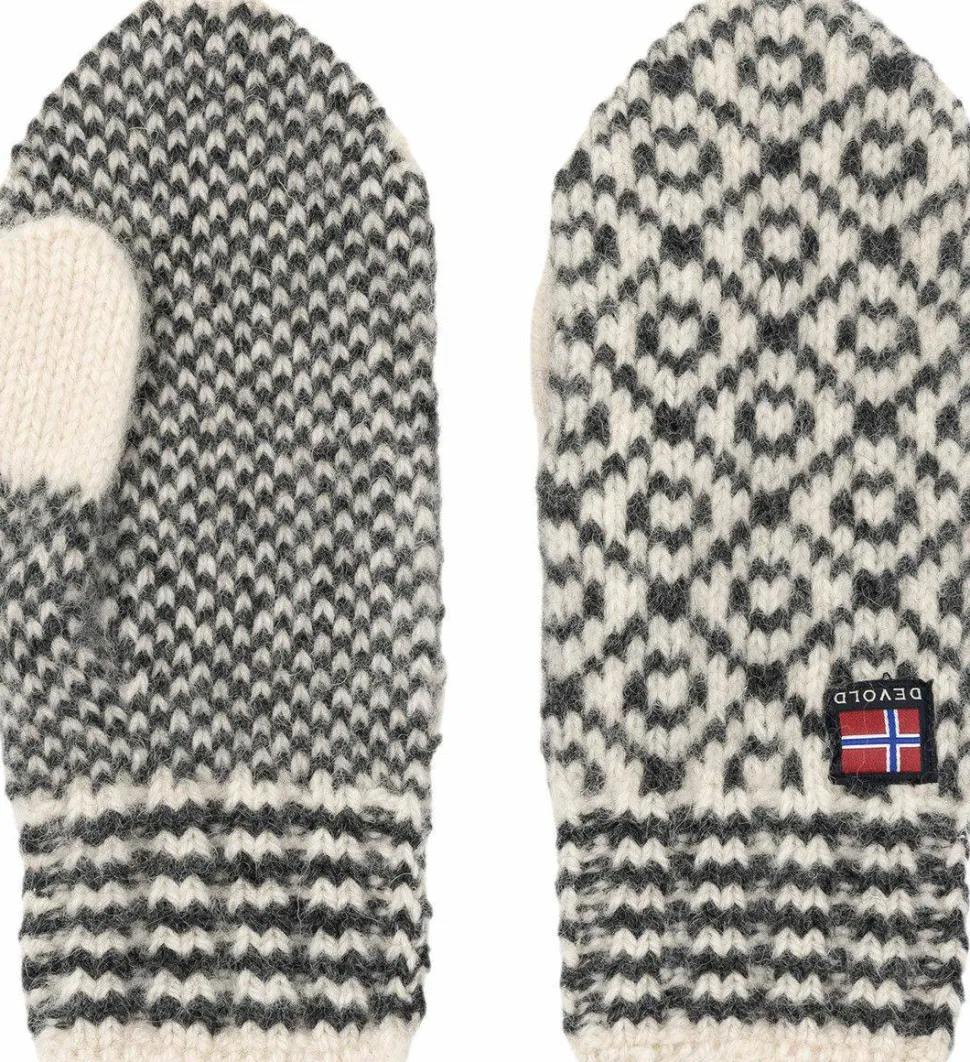 Devold Svalbard Wool Mitten Offwhite/Anthracite