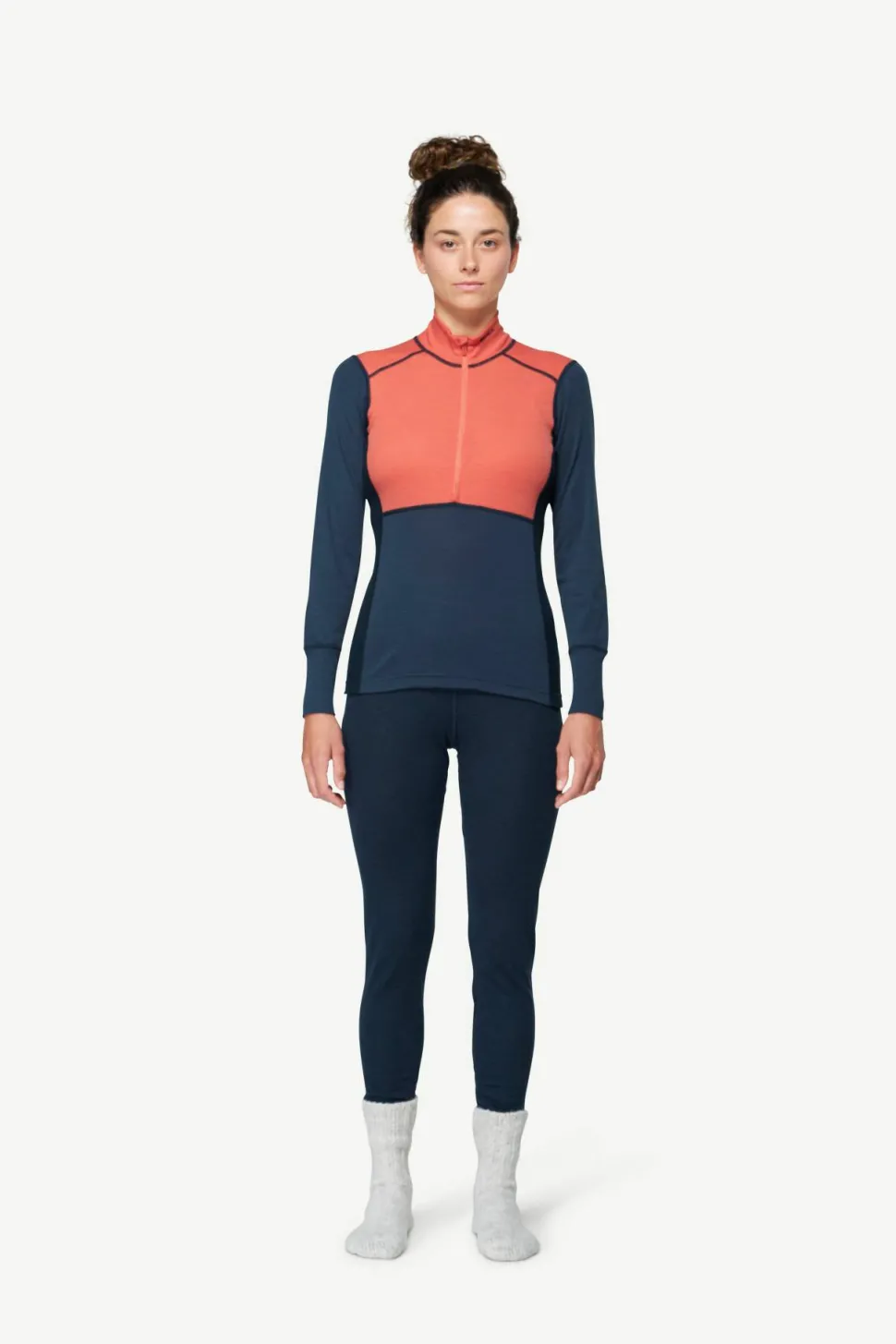 Devold Women's Lauparen Merino 190 Zip Neck Coral/Night/Ink