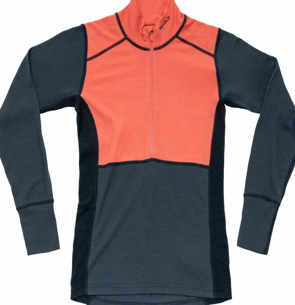 Devold Women's Lauparen Merino 190 Zip Neck Coral/Night/Ink