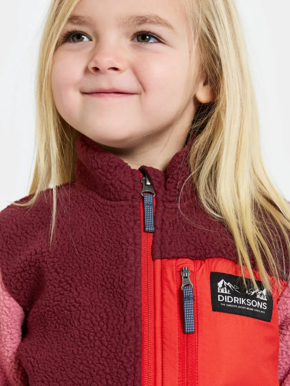 Didriksons Kids' Anten Full Zip Anemon Red