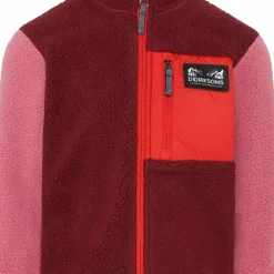 Didriksons Kids' Anten Full Zip Anemon Red