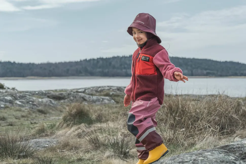 Didriksons Kids' Anten Full Zip Anemon Red