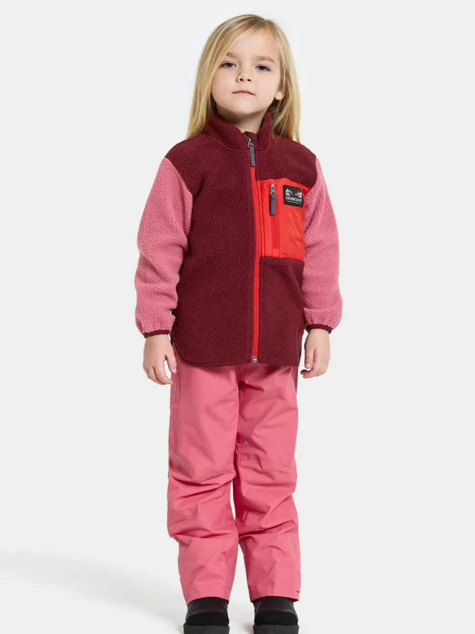 Didriksons Kids' Anten Full Zip Anemon Red