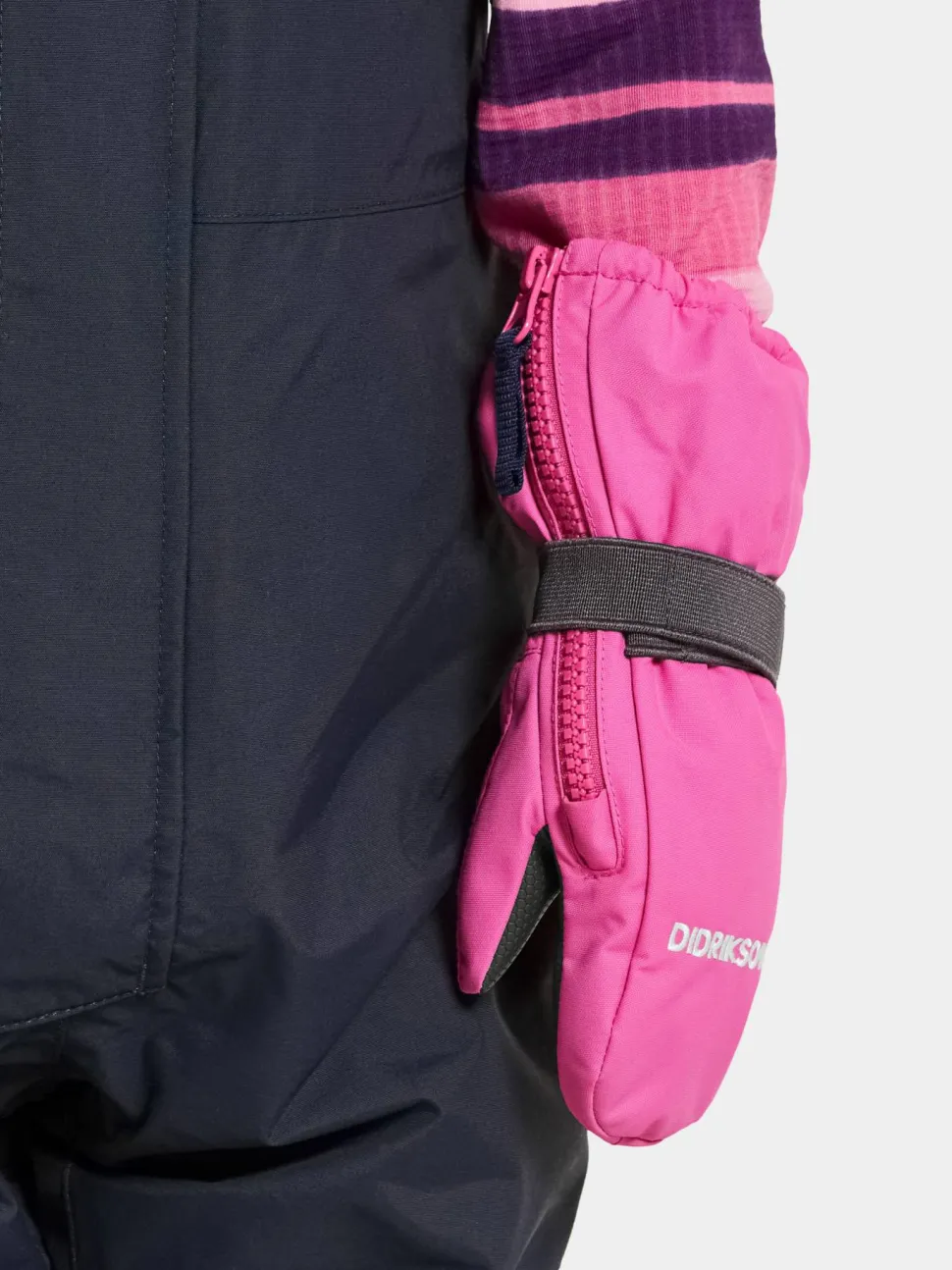 Didriksons Kids' Biggles Zip Mitten 8 Sweet Pink